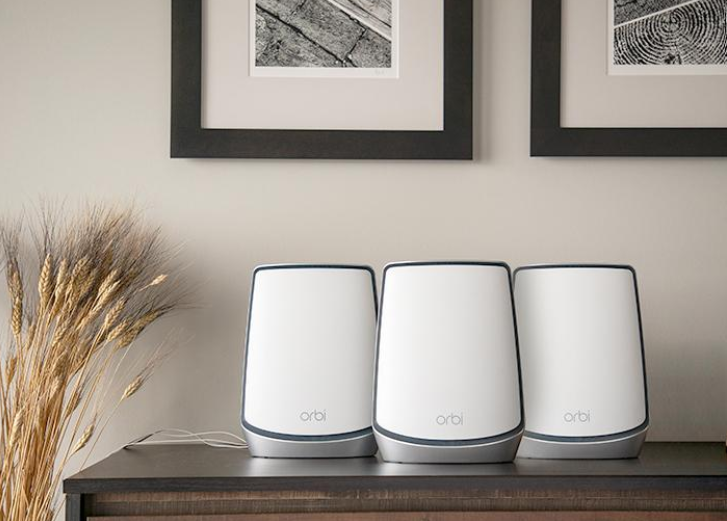 Netgear Orbi RBK853 AX6000 WiFi Mesh System Tri-Band WiFi 6 Mesh System, 6Gbps, 1 Router + 2 Satellites Netgear Orbi RBK853 AX6000 WiFi Mesh System Tri-Band WiFi 6 Mesh System, 6Gbps, 1 Router + 2 Satellites